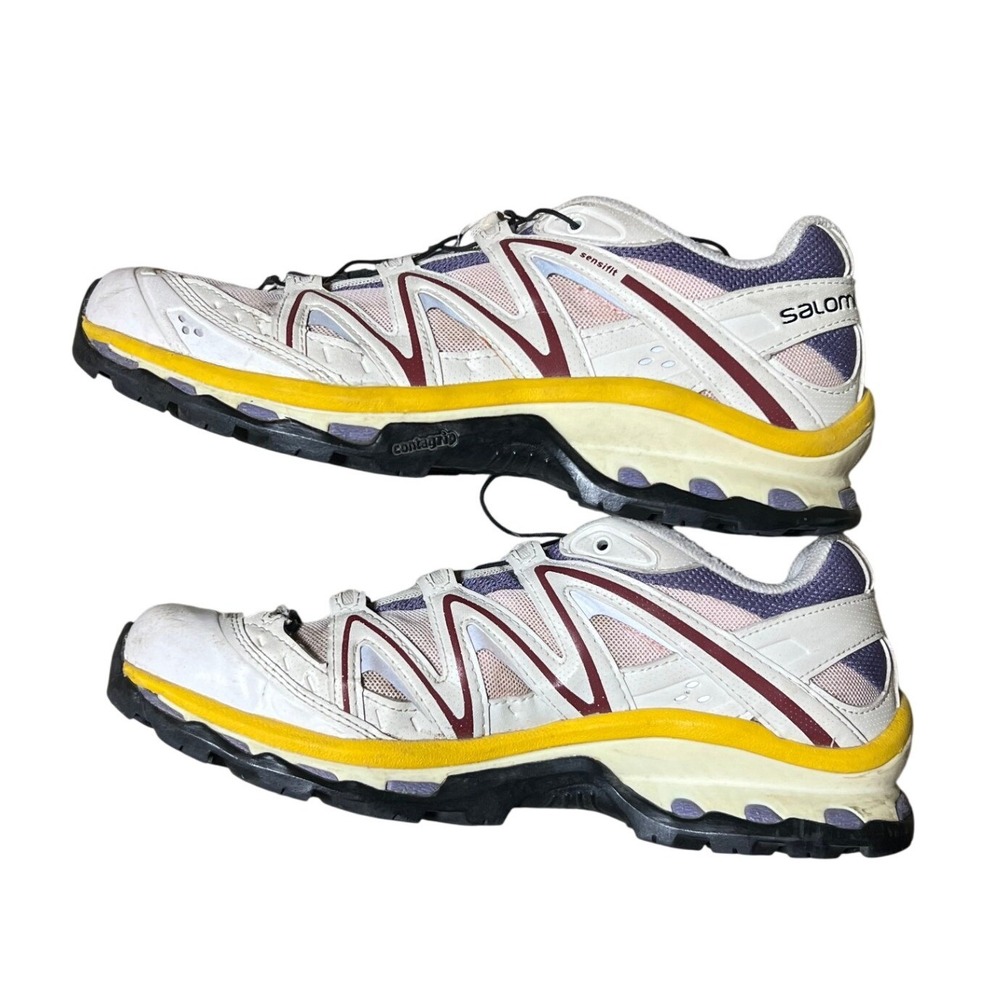 Salomon XT-Quest ADV Cadet Shoes White Purple Yellow Mens Size 8 Woman size 9